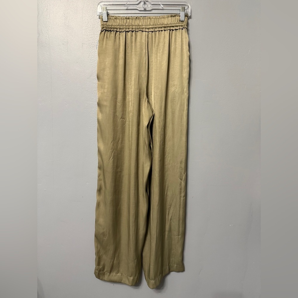 #1) super soft like silk Chic Gold Wide Leg Pants - Picture 2 of 8